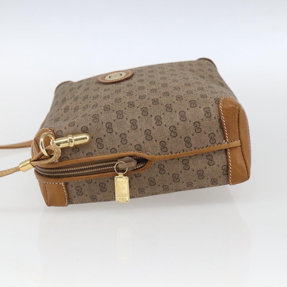 GUCCI Micro GG Supreme Shoulder Bag PVC Beige Gold 07 37 4916 Auth BA9926