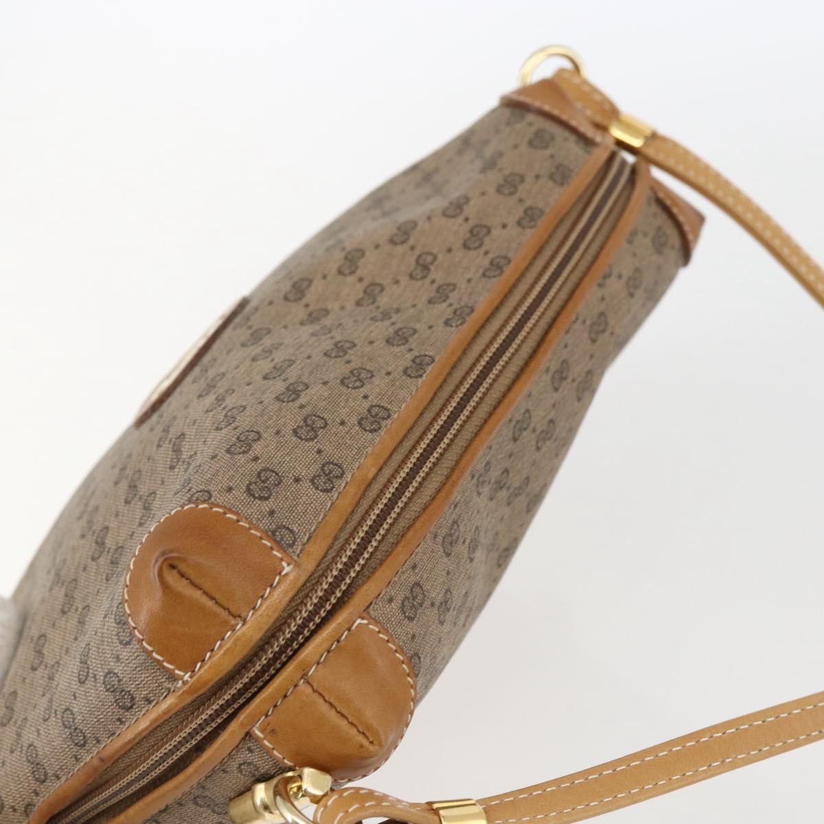 GUCCI Micro GG Supreme Shoulder Bag PVC Beige Gold 07 37 4916 Auth BA9926