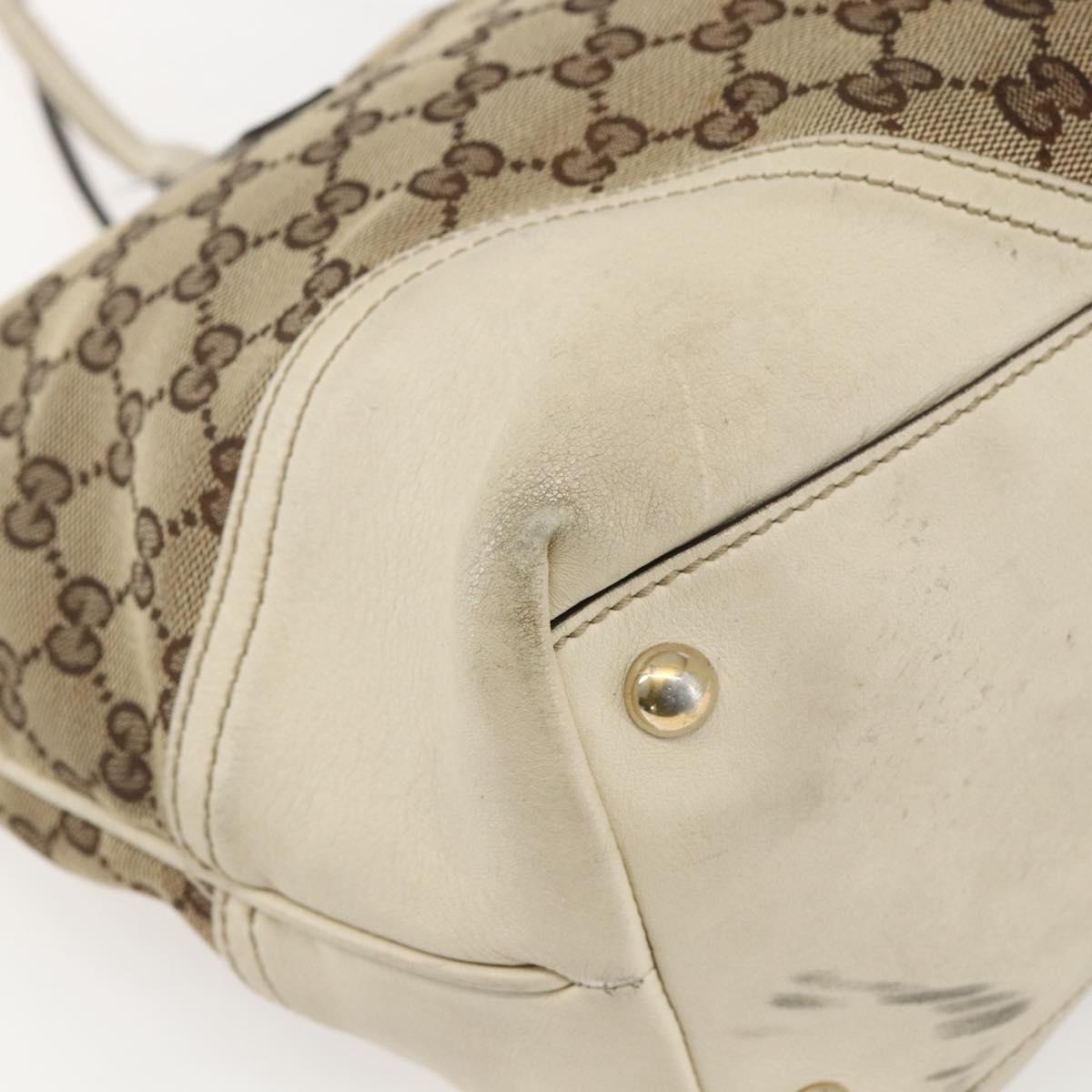 GUCCI GG Canvas Tote Bag Beige Gold 169946 Auth BA9932