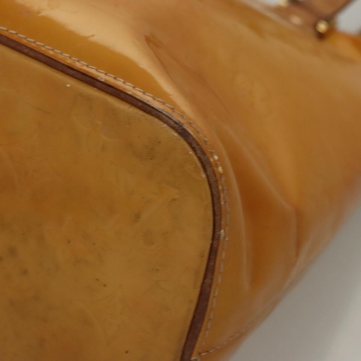 LOUIS VUITTON Monogram Vernis Houston Hand Bag Jaune M91121 LV Auth BA994