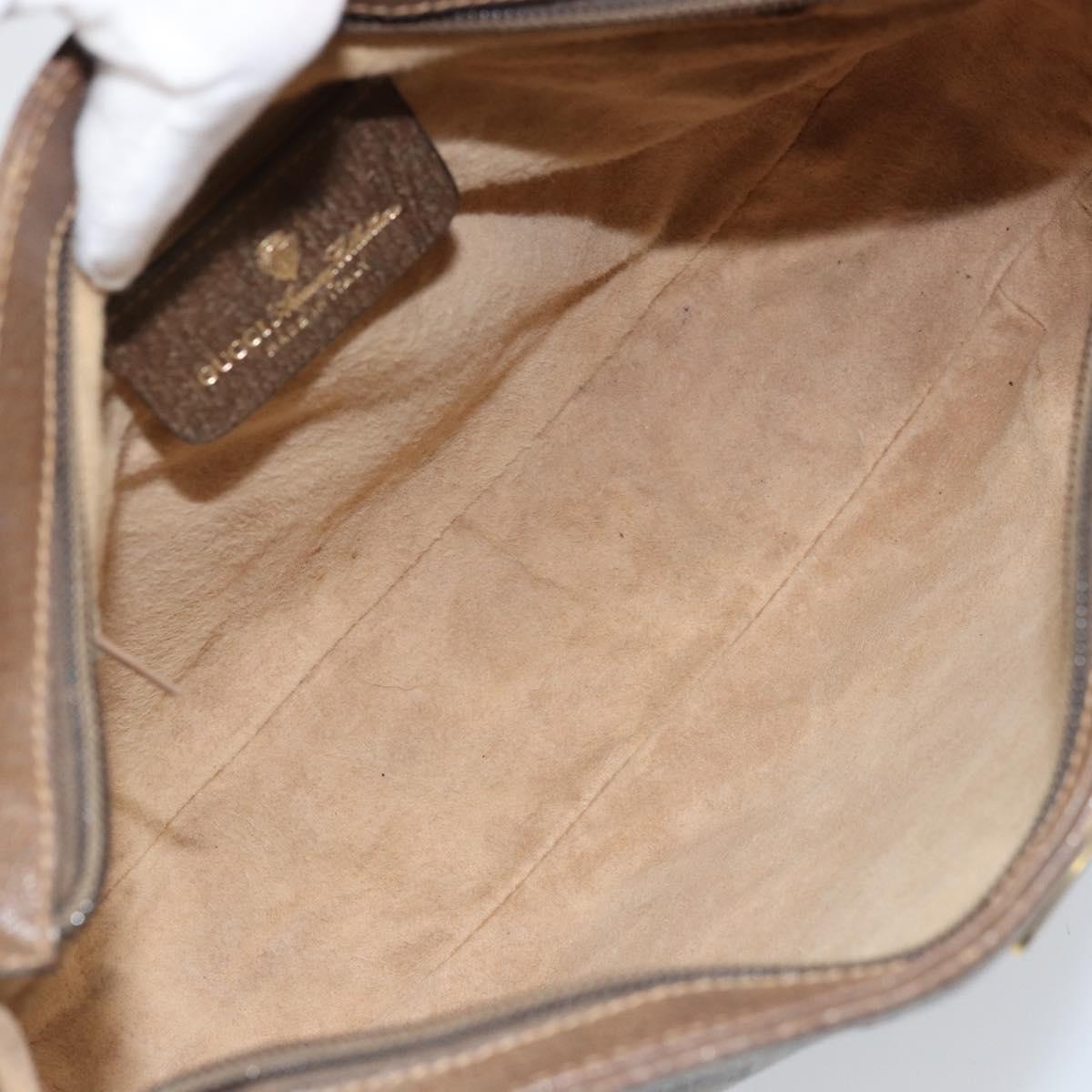 GUCCI GG Supreme Shoulder Bag PVC Beige Gold Auth BA9940