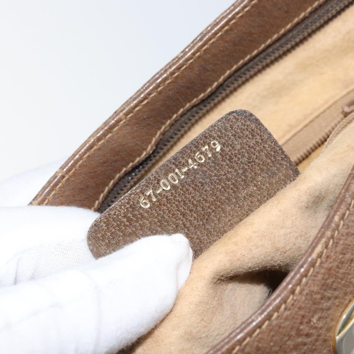 GUCCI GG Supreme Shoulder Bag PVC Beige Gold Auth BA9940