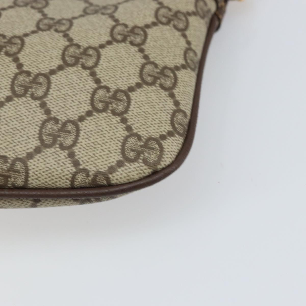 GUCCI GG Supreme Web Sherry Line Bag PVC Beige Gold 904 02 047 Auth BA9941