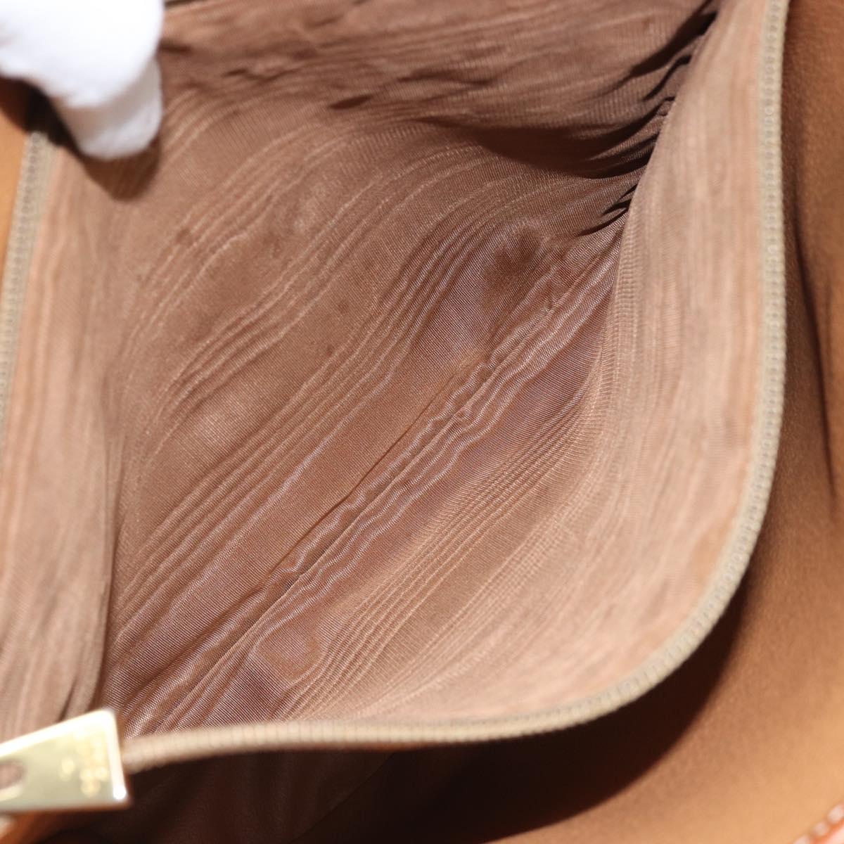 CELINE Macadam Canvas Tote Bag PVC Leather Brown Gold Auth BA9942