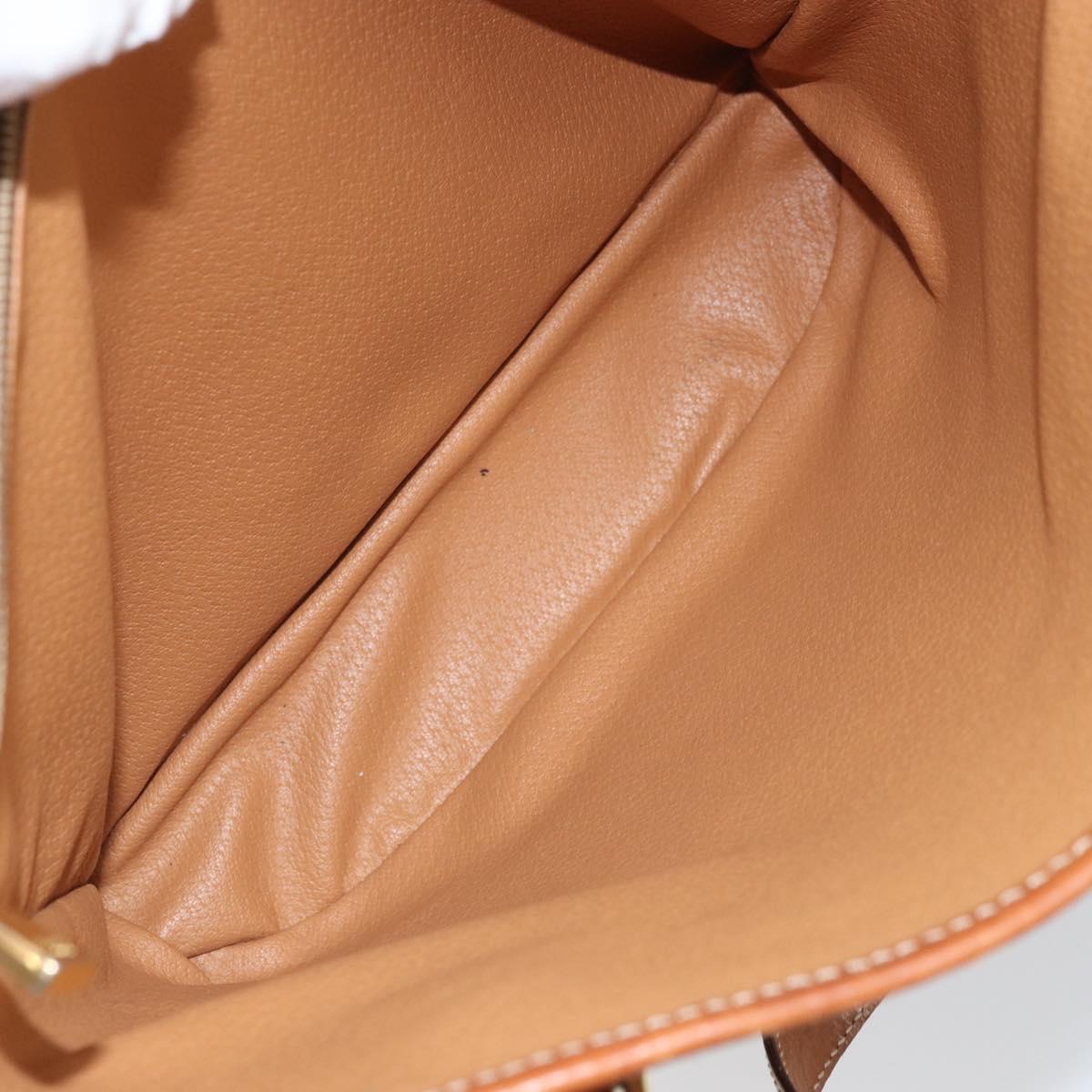 CELINE Macadam Canvas Tote Bag PVC Leather Brown Gold Auth BA9942