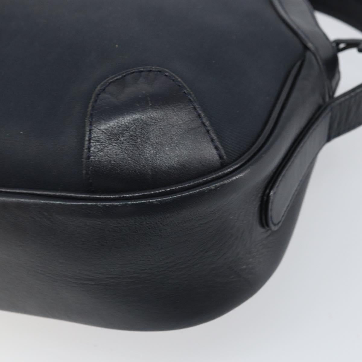 Burberrys Shoulder Bag Leather Navy Gold Auth BA9943