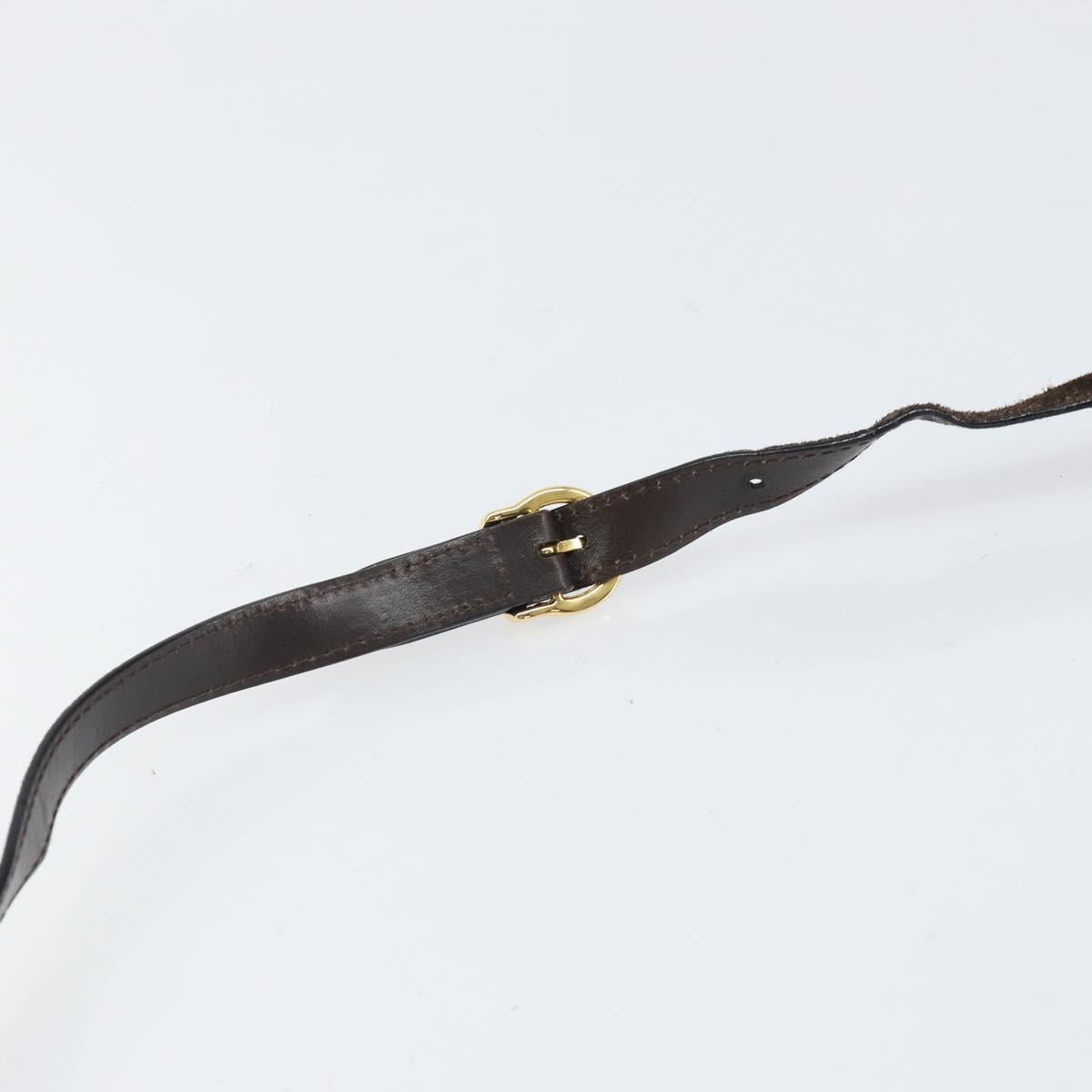 Salvatore Ferragamo Gancini Shoulder Bag Suede Brown Gold Auth BA9944