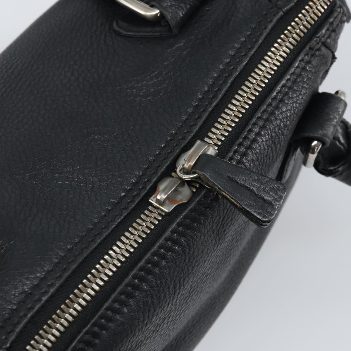 CHANEL Hand Bag Leather Black Silver CC Auth BA9945