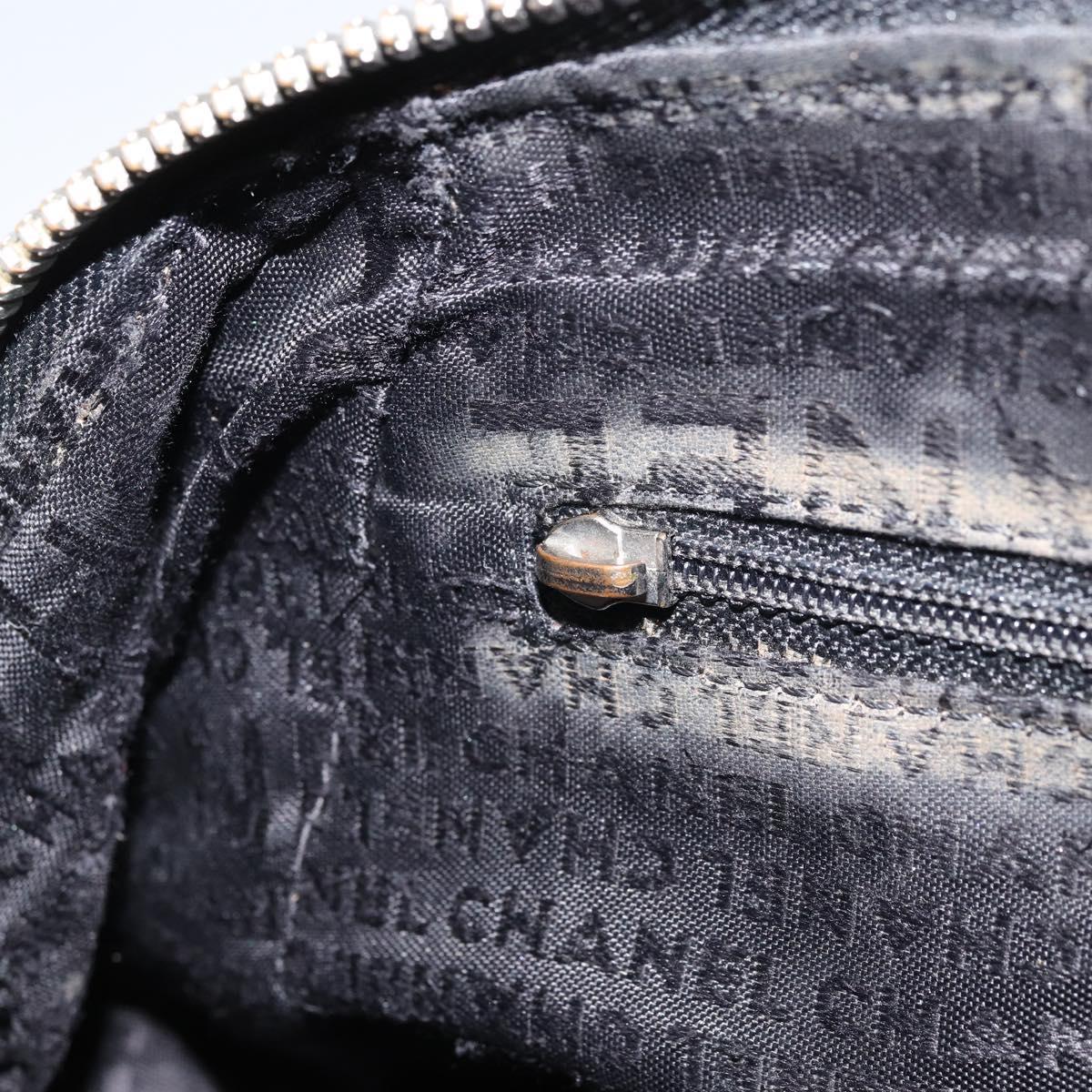 CHANEL Hand Bag Leather Black Silver CC Auth BA9945