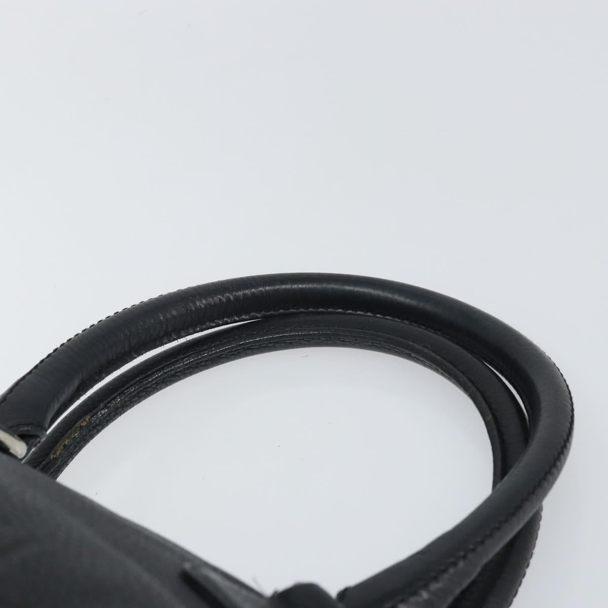 CHANEL Hand Bag Leather Black Silver CC Auth BA9945