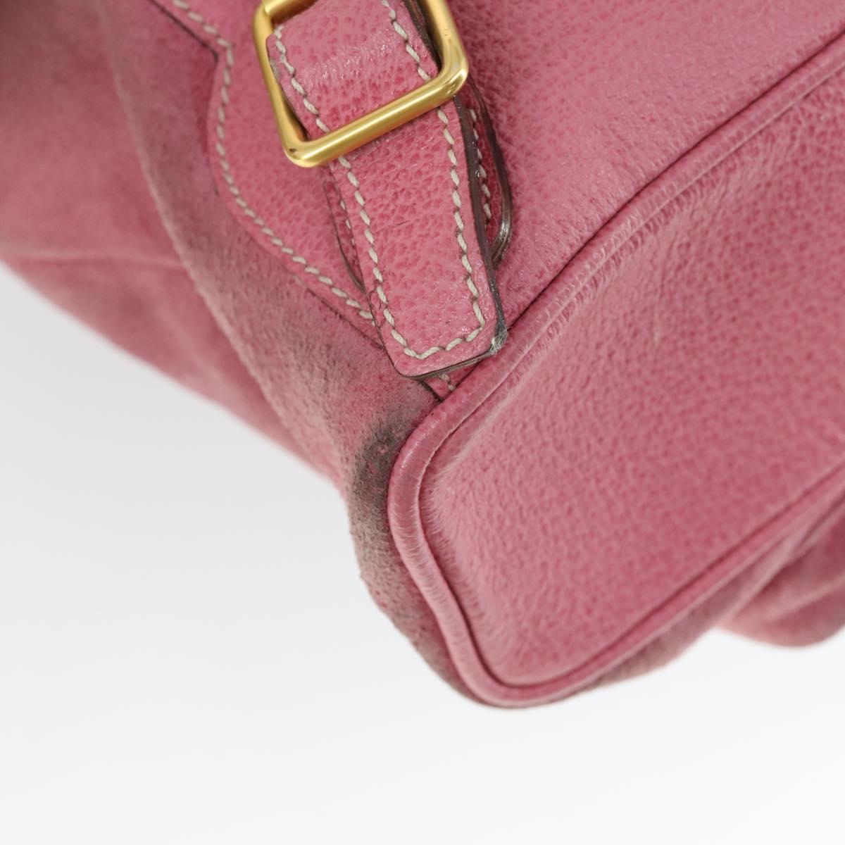 GUCCI Bamboo Backpack Suede Pink Gold 003 2034 0030 Auth BA9946
