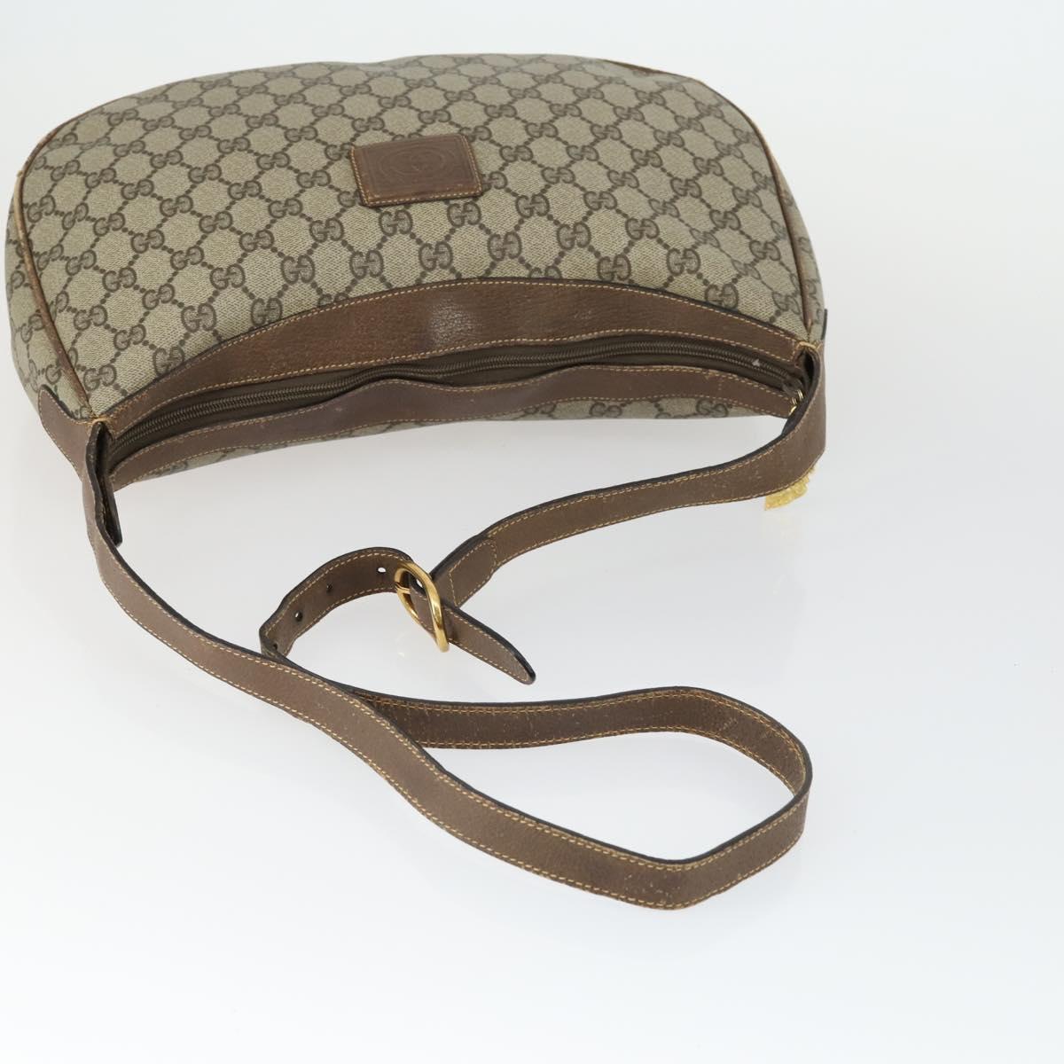 GUCCI GG Supreme Shoulder Bag PVC Beige Gold 001 256 0719 Auth BA9947