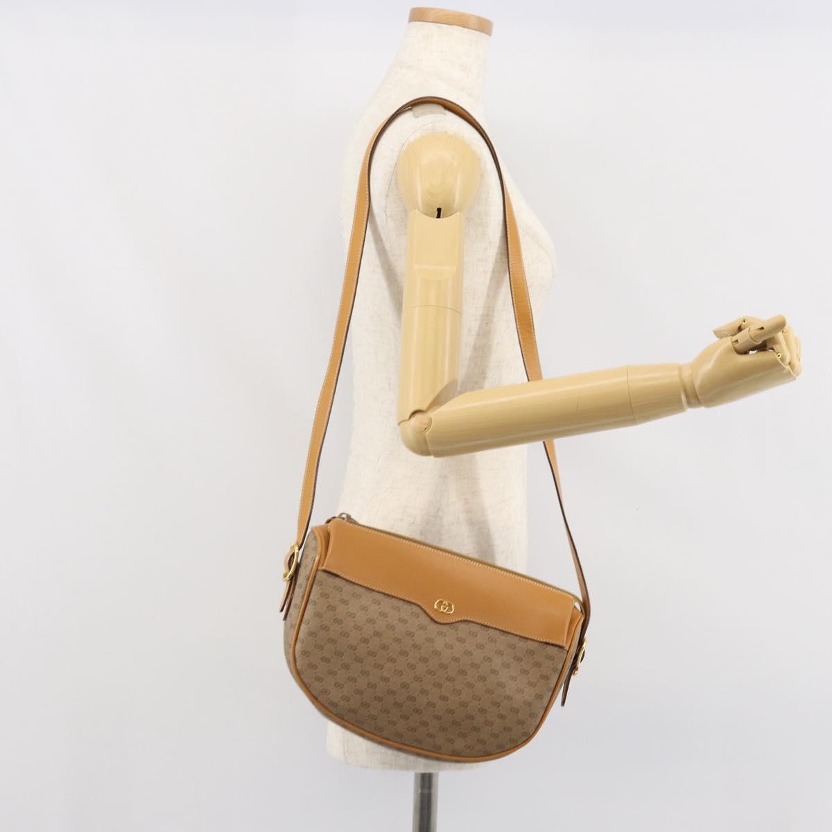 GUCCI Micro GG Supreme Web Sherry Line Bag PVC Beige 001 084 4001 Auth BA9954