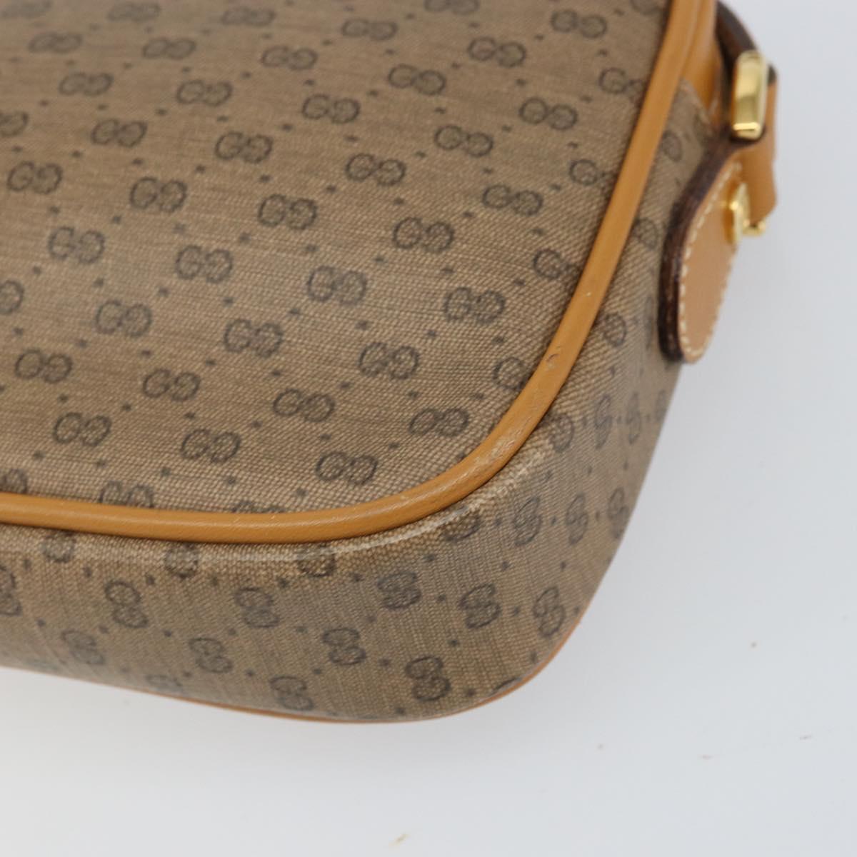 GUCCI Micro GG Supreme Shoulder Bag PVC Beige Gold 007 904 0095 Auth BA9955