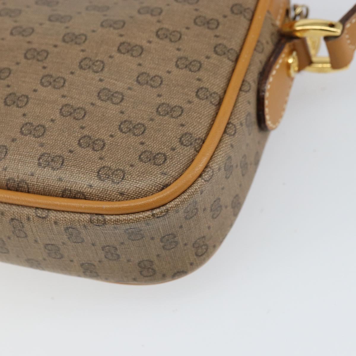 GUCCI Micro GG Supreme Shoulder Bag PVC Beige Gold 007 904 0095 Auth BA9955