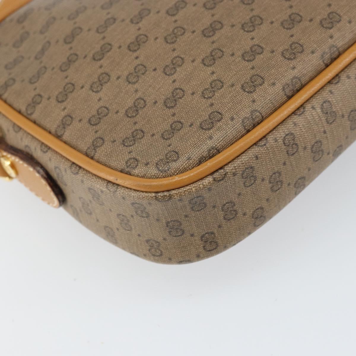 GUCCI Micro GG Supreme Shoulder Bag PVC Beige Gold 007 904 0095 Auth BA9955