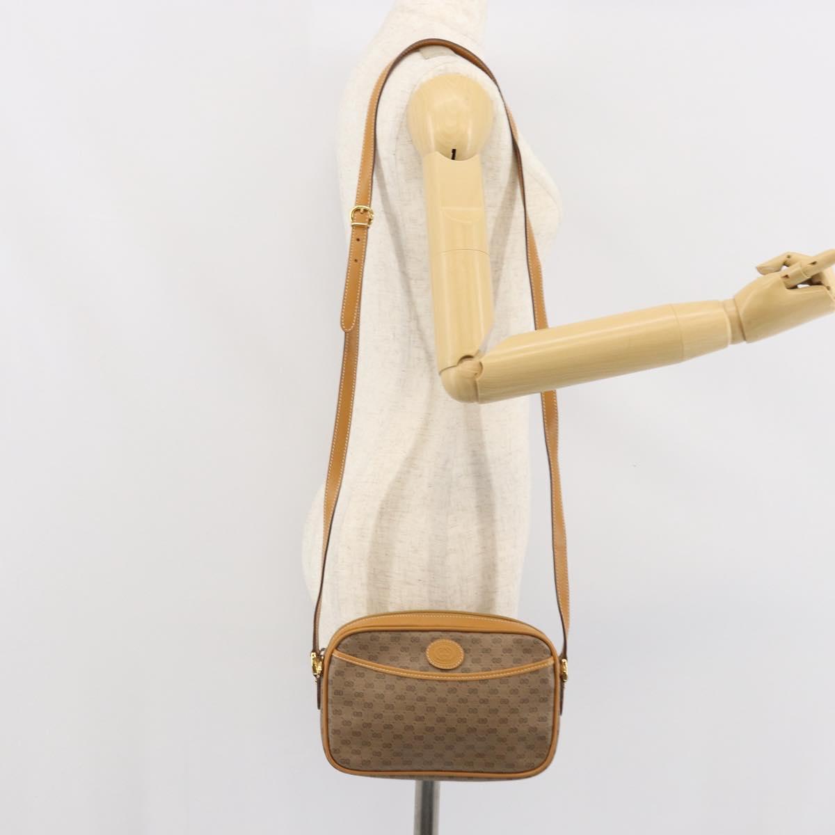 GUCCI Micro GG Supreme Shoulder Bag PVC Beige Gold 007 904 0095 Auth BA9955