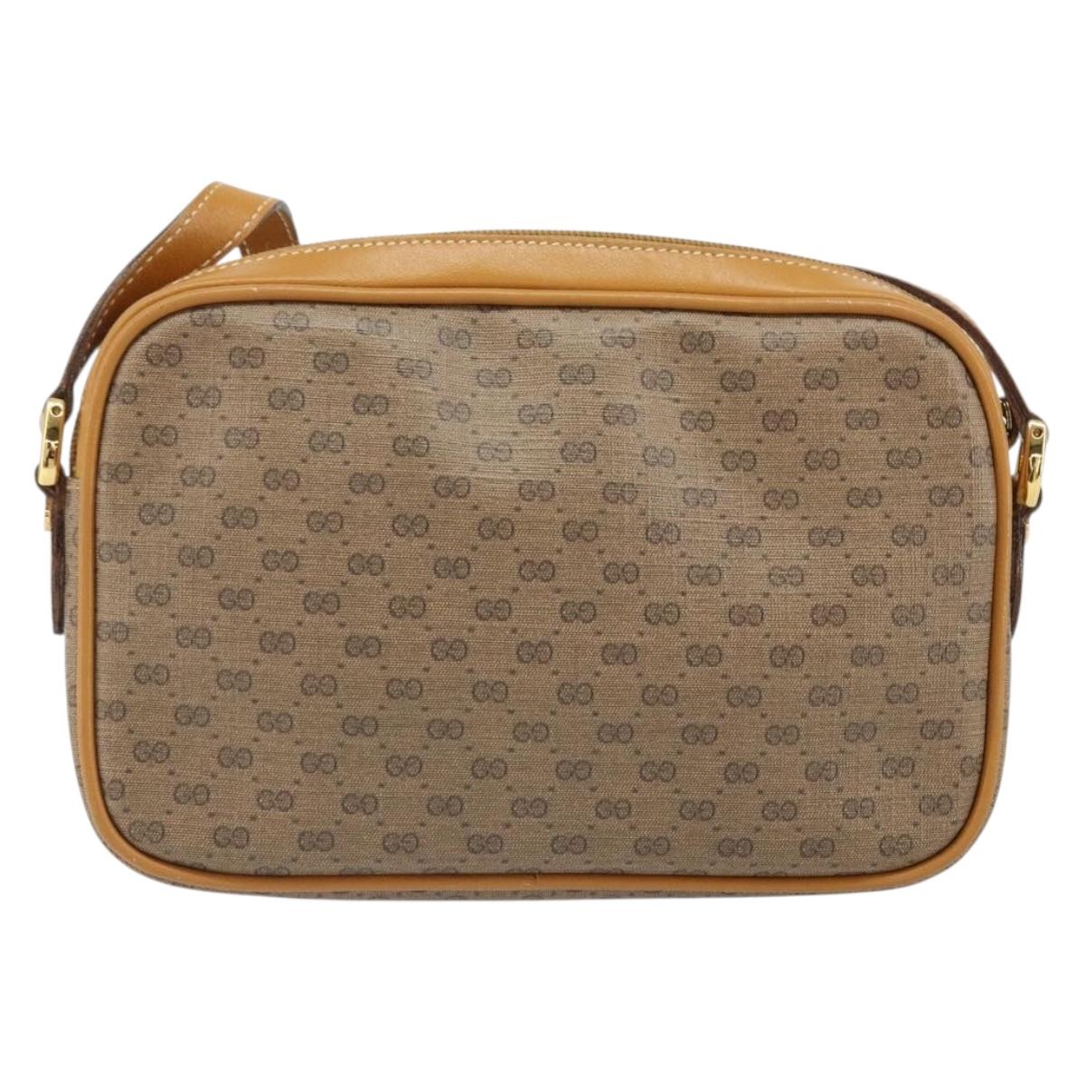 GUCCI Micro GG Supreme Shoulder Bag PVC Beige Gold 007 904 0095 Auth BA9955