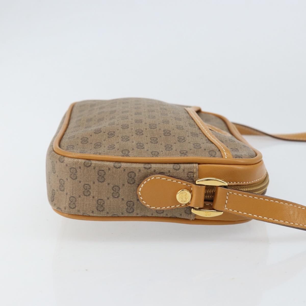 GUCCI Micro GG Supreme Shoulder Bag PVC Beige Gold 007 904 0095 Auth BA9955