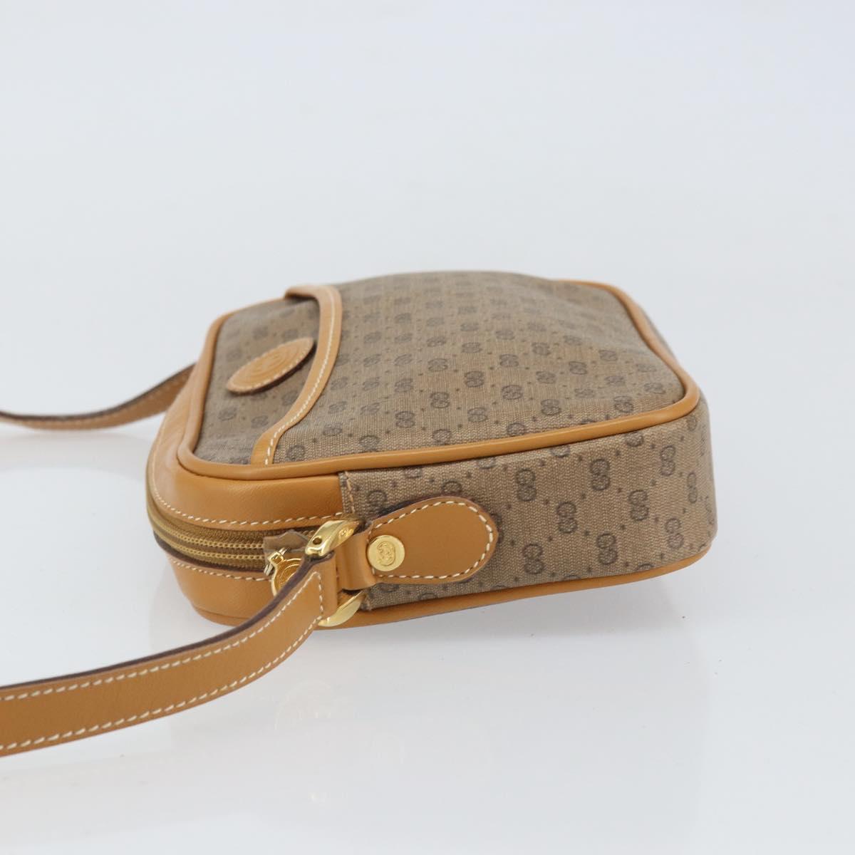 GUCCI Micro GG Supreme Shoulder Bag PVC Beige Gold 007 904 0095 Auth BA9955