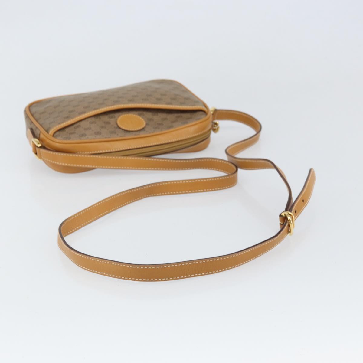 GUCCI Micro GG Supreme Shoulder Bag PVC Beige Gold 007 904 0095 Auth BA9955