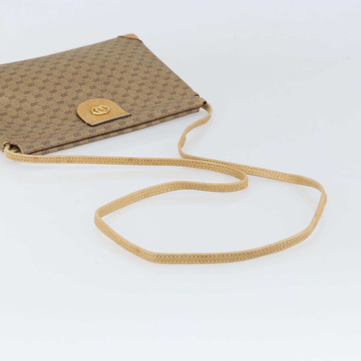 GUCCI Micro GG Supreme Shoulder Bag PVC Beige Gold 87 001 5553 Auth BA9956