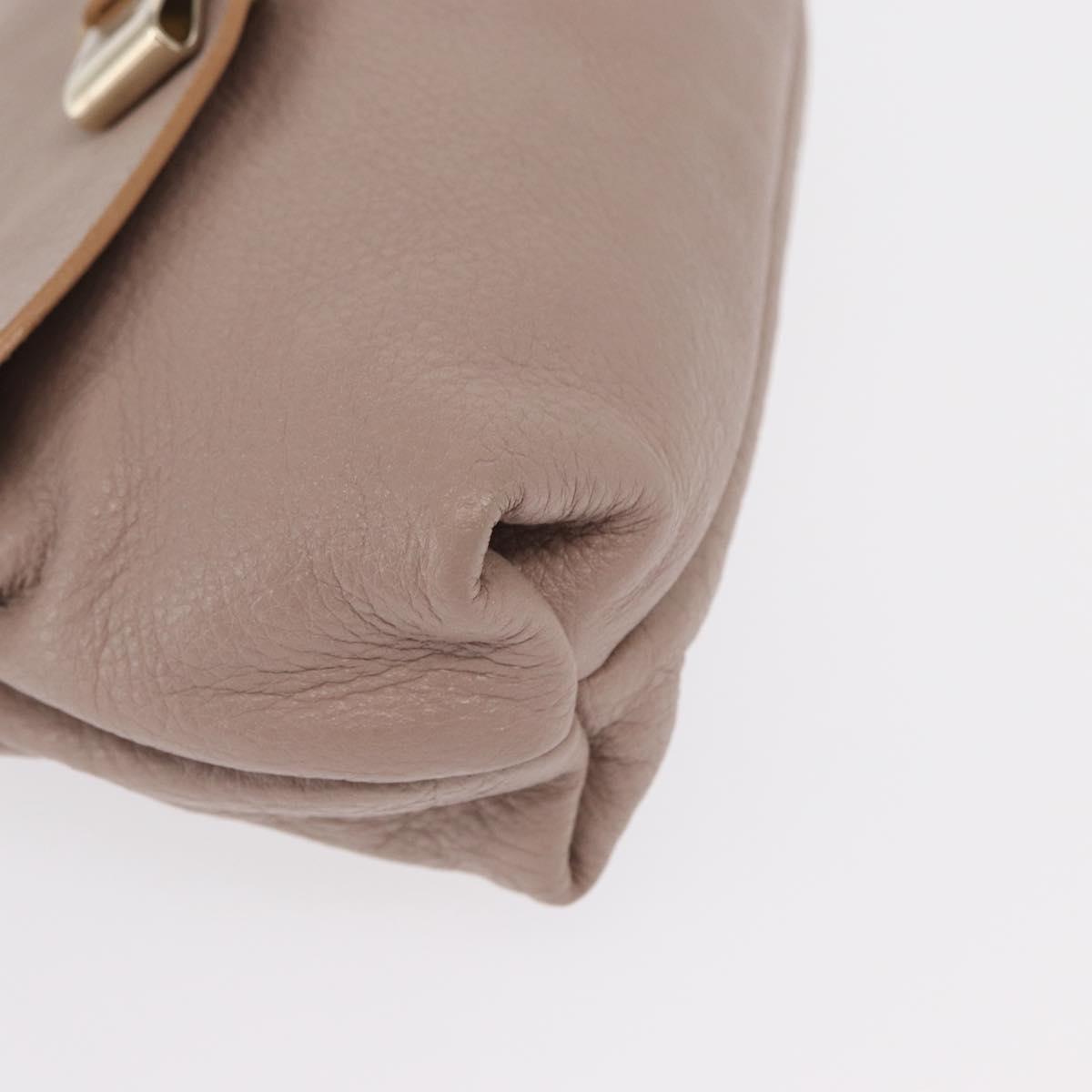 Chloe Hand Bag Leather 2way Beige Gold Auth BA9959