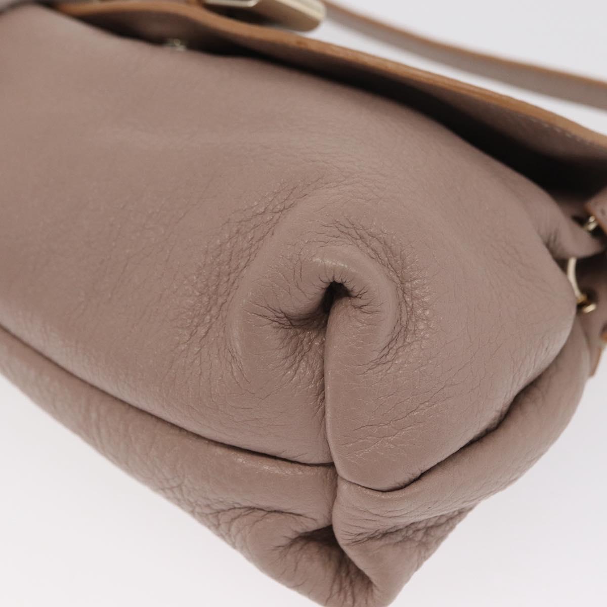 Chloe Hand Bag Leather 2way Beige Gold Auth BA9959