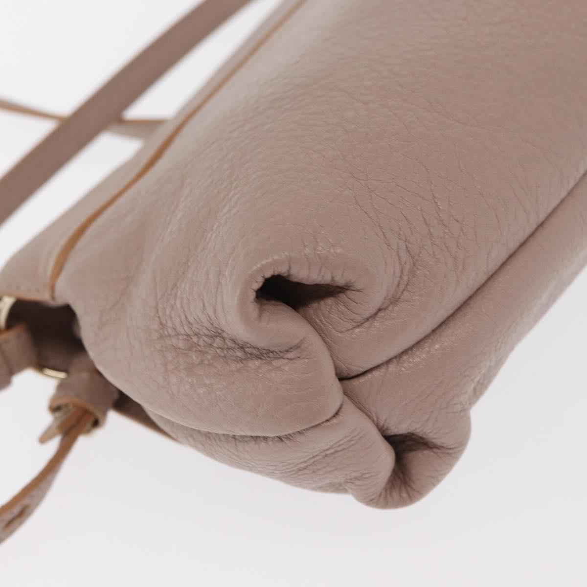 Chloe Hand Bag Leather 2way Beige Gold Auth BA9959