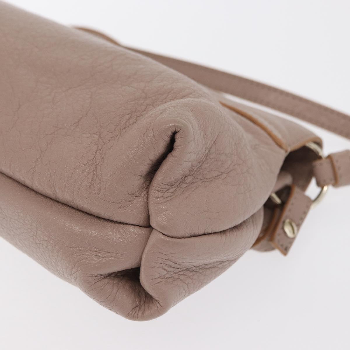 Chloe Hand Bag Leather 2way Beige Gold Auth BA9959