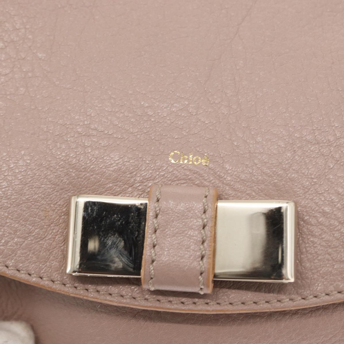 Chloe Hand Bag Leather 2way Beige Gold Auth BA9959
