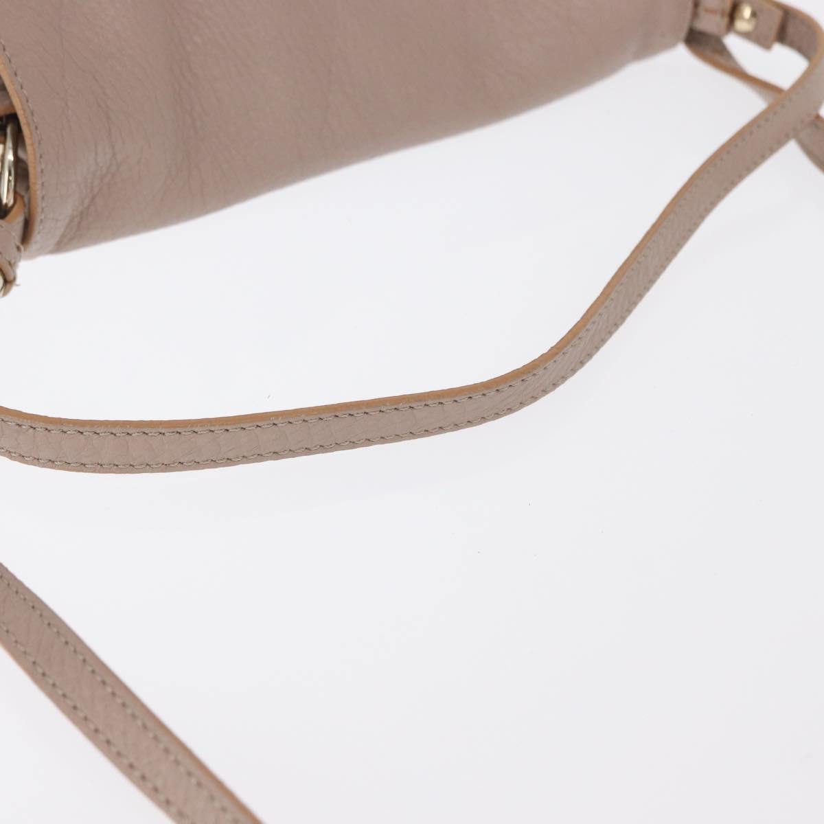 Chloe Hand Bag Leather 2way Beige Gold Auth BA9959