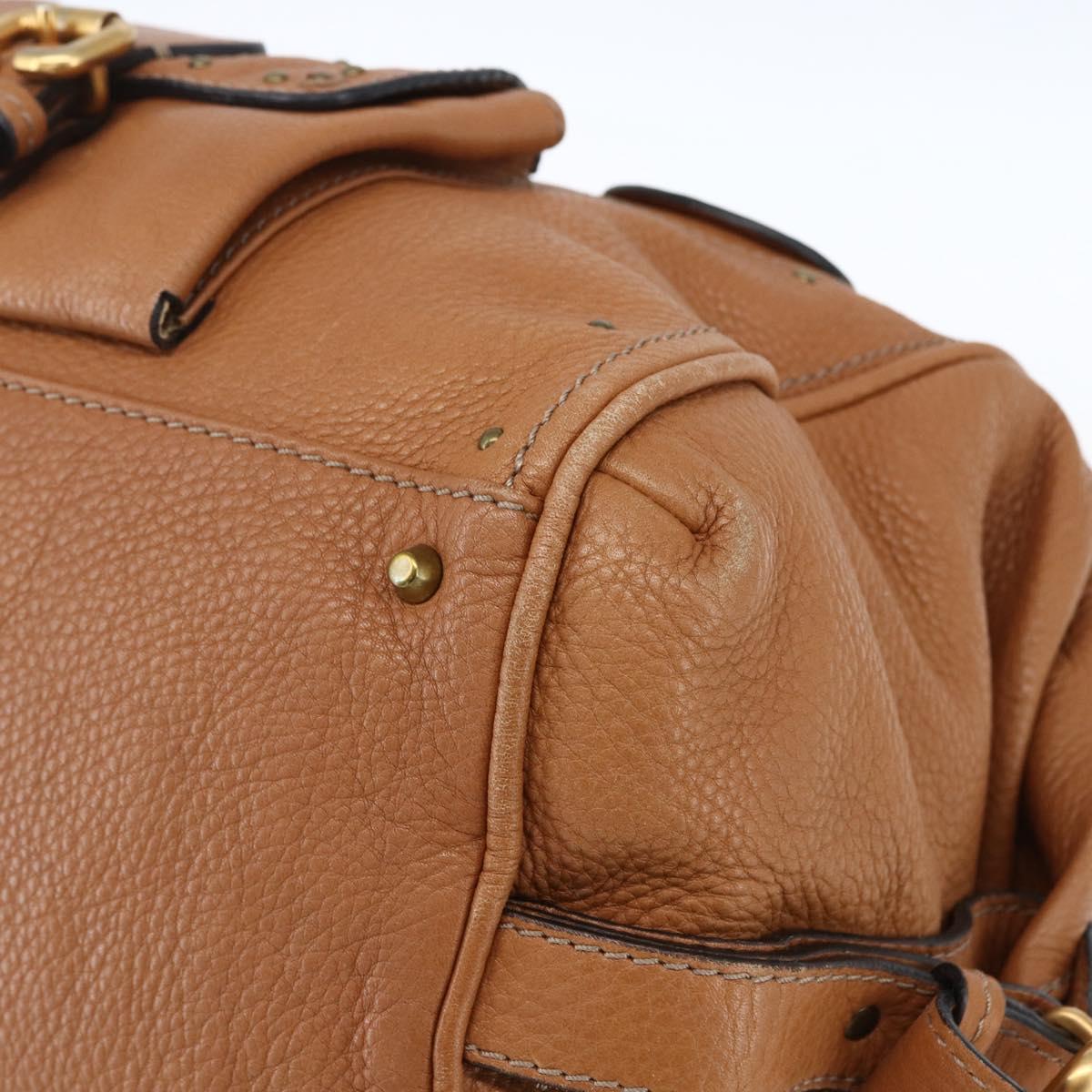 Chloe Paddington Hand Bag Leather Brown Gold Silver Auth BA9967V