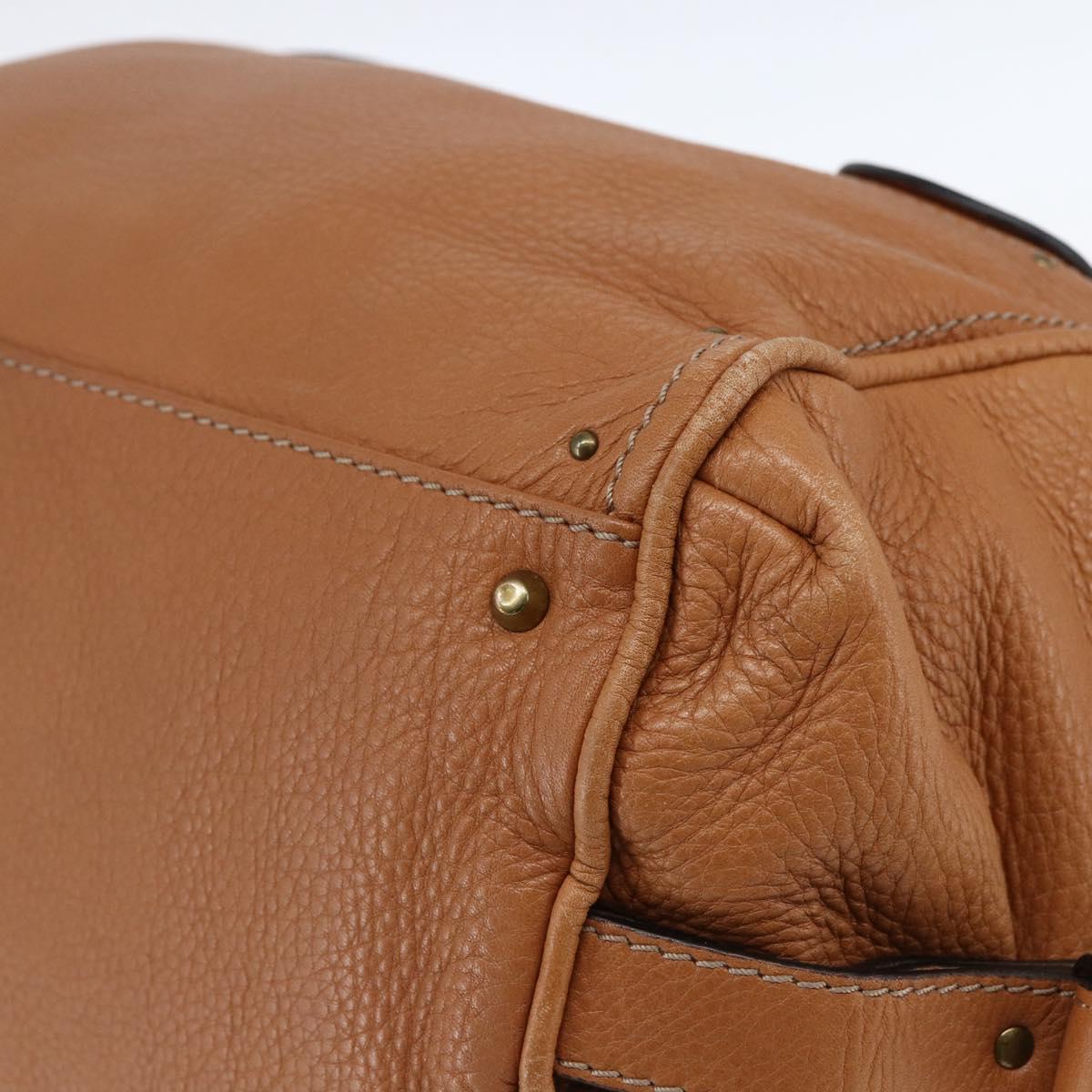 Chloe Paddington Hand Bag Leather Brown Gold Silver Auth BA9967V