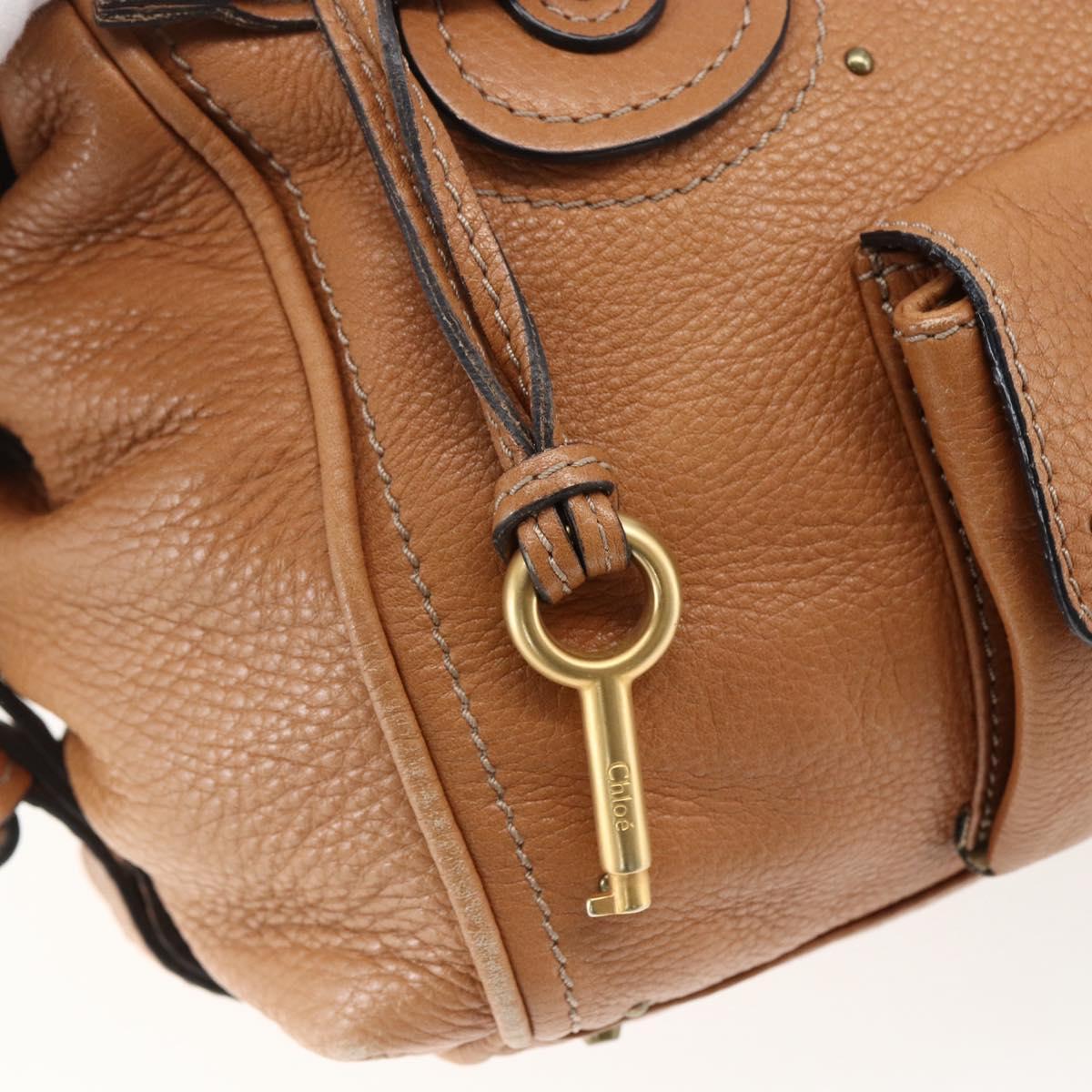 Chloe Paddington Hand Bag Leather Brown Gold Silver Auth BA9967V