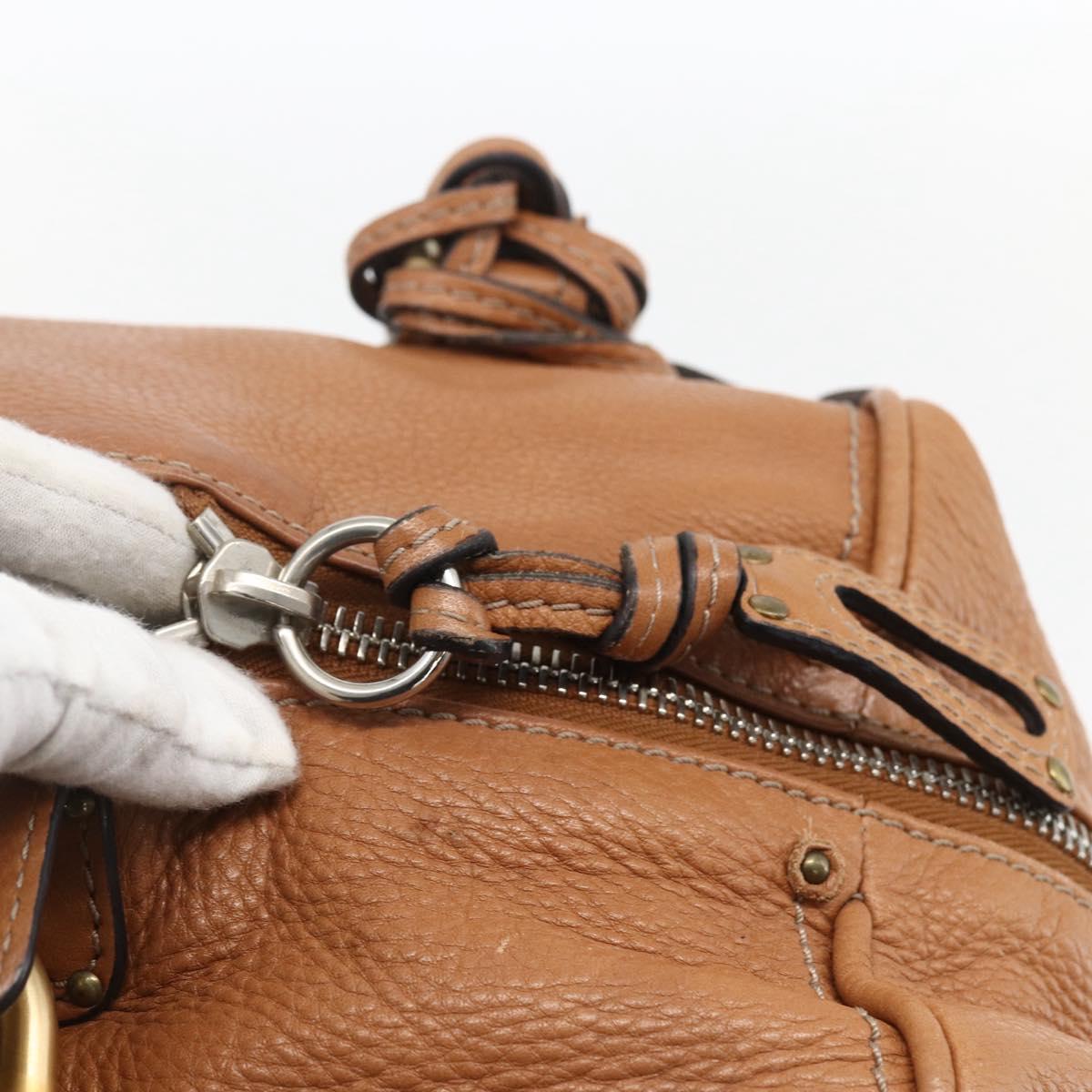 Chloe Paddington Hand Bag Leather Brown Gold Silver Auth BA9967V