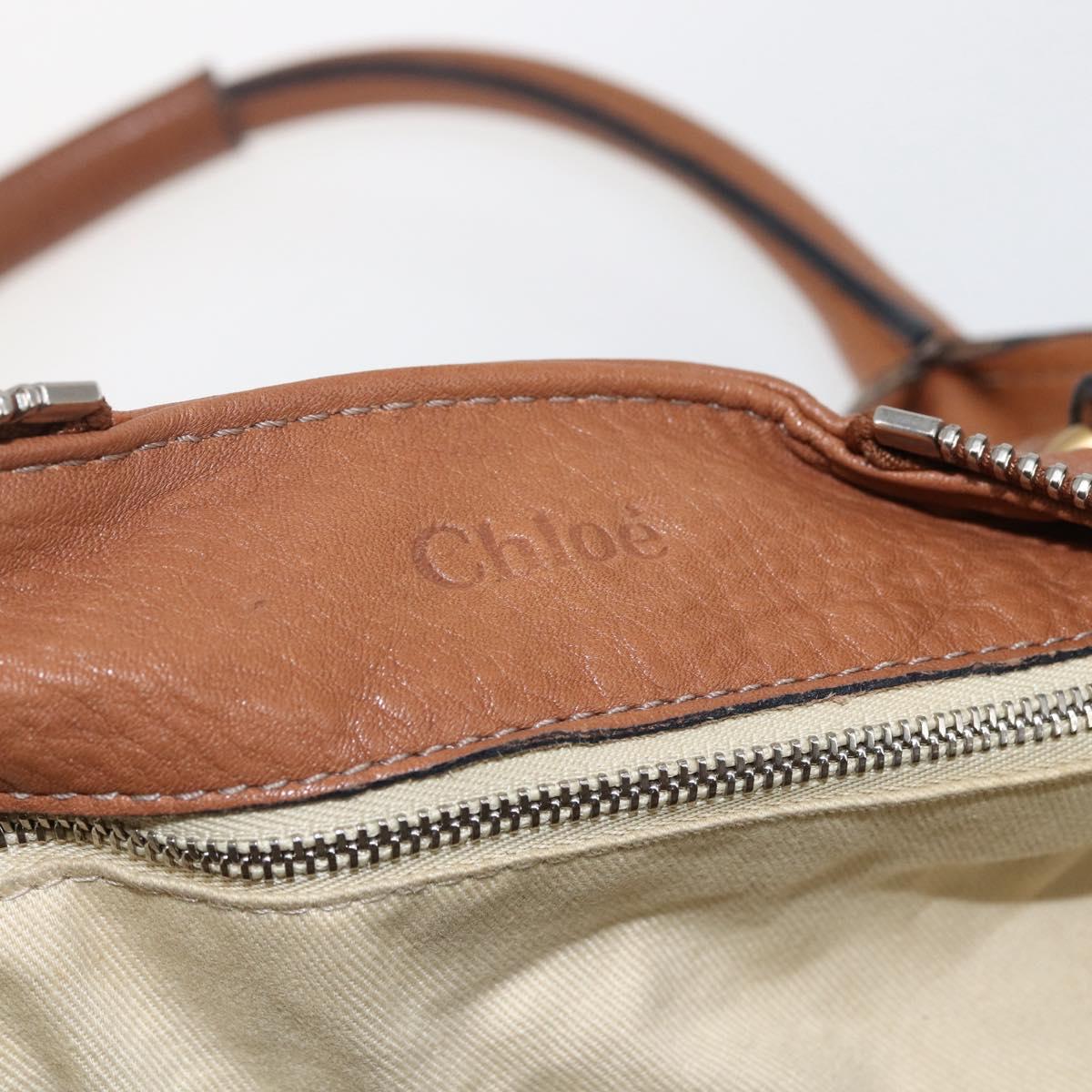 Chloe Paddington Hand Bag Leather Brown Gold Silver Auth BA9967V