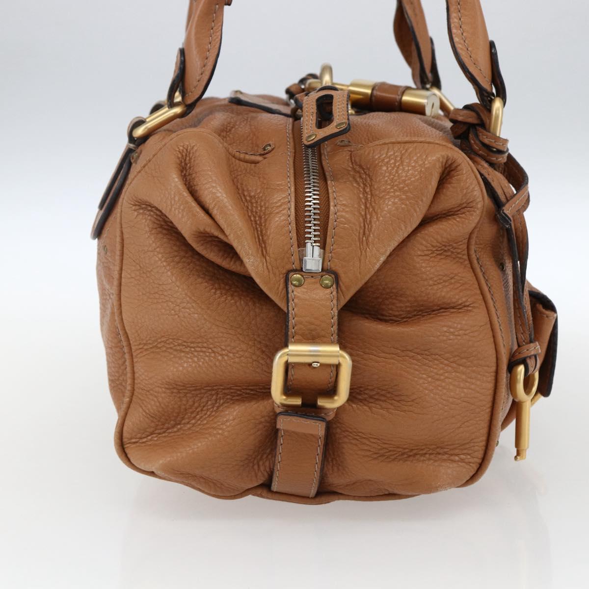 Chloe Paddington Hand Bag Leather Brown Gold Silver Auth BA9967V