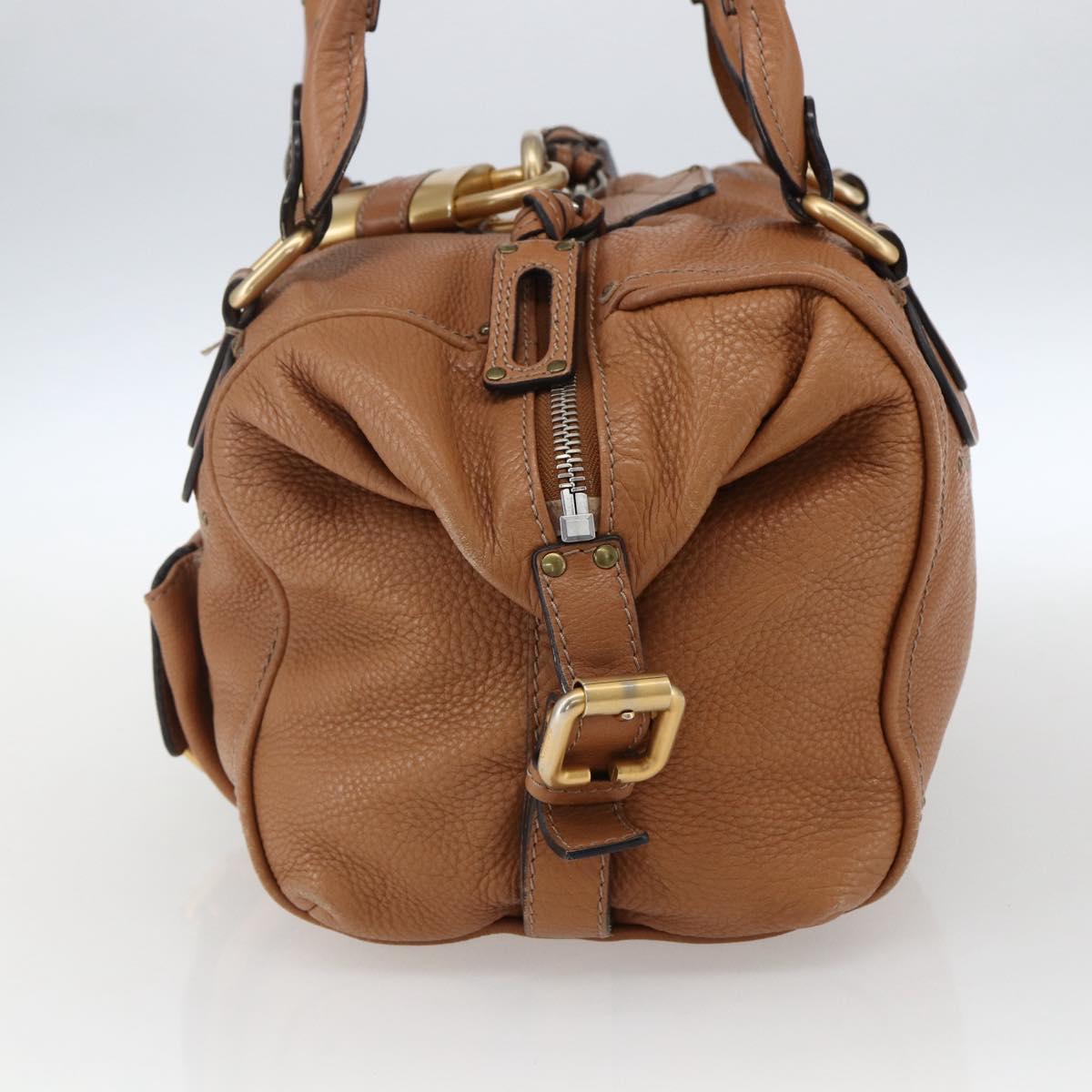 Chloe Paddington Hand Bag Leather Brown Gold Silver Auth BA9967V