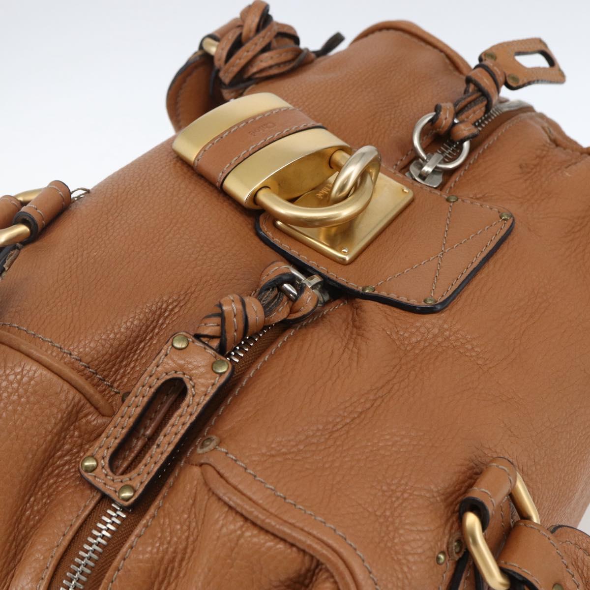 Chloe Paddington Hand Bag Leather Brown Gold Silver Auth BA9967V
