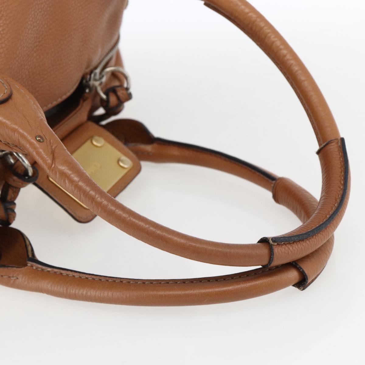 Chloe Paddington Hand Bag Leather Brown Gold Silver Auth BA9967V