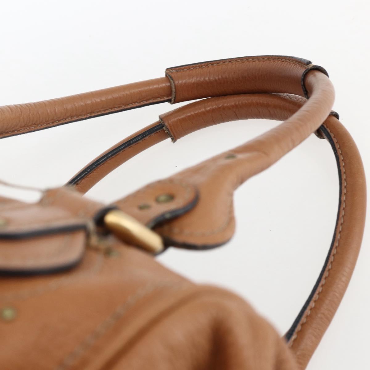 Chloe Paddington Hand Bag Leather Brown Gold Silver Auth BA9967V