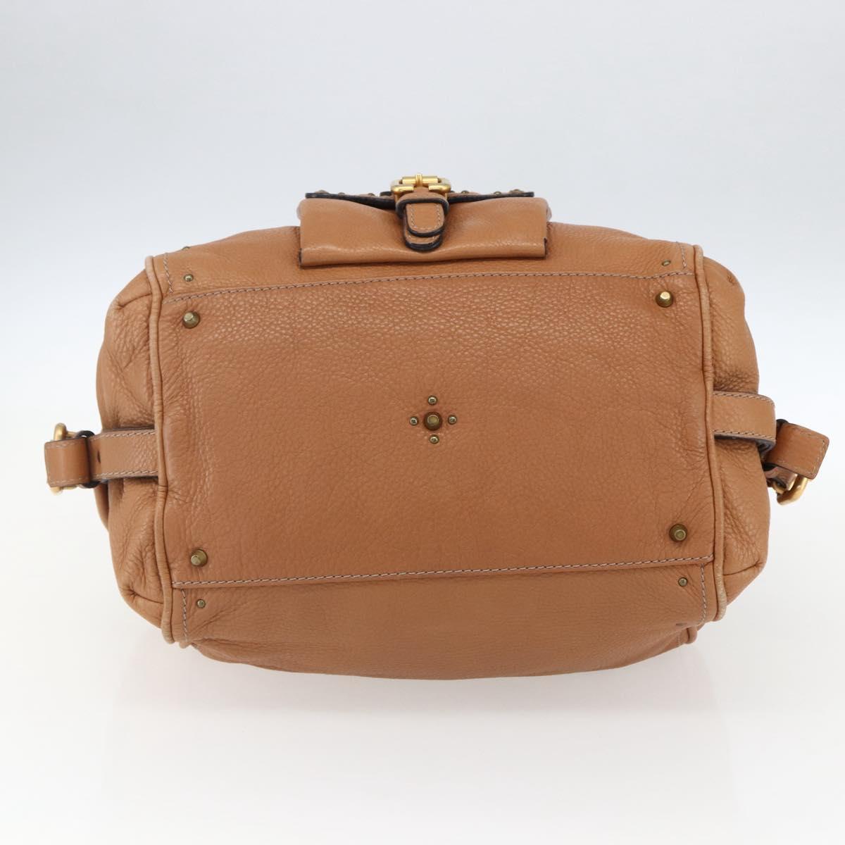 Chloe Paddington Hand Bag Leather Brown Gold Silver Auth BA9967V