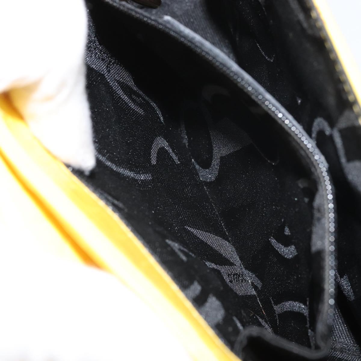 Salvatore Ferragamo Shoulder Bag Leather Yellow Gold Auth BA9970