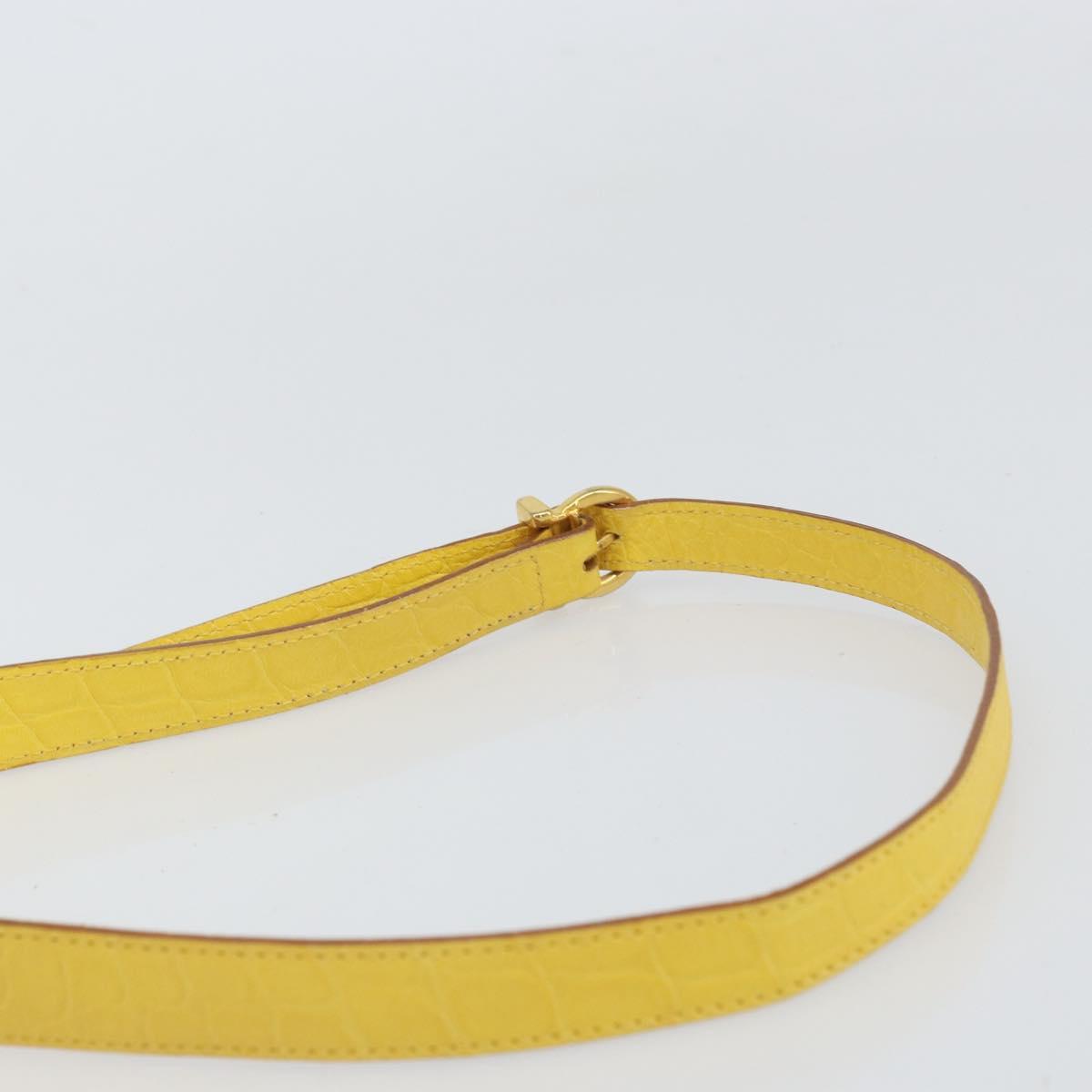 Salvatore Ferragamo Shoulder Bag Leather Yellow Gold Auth BA9970