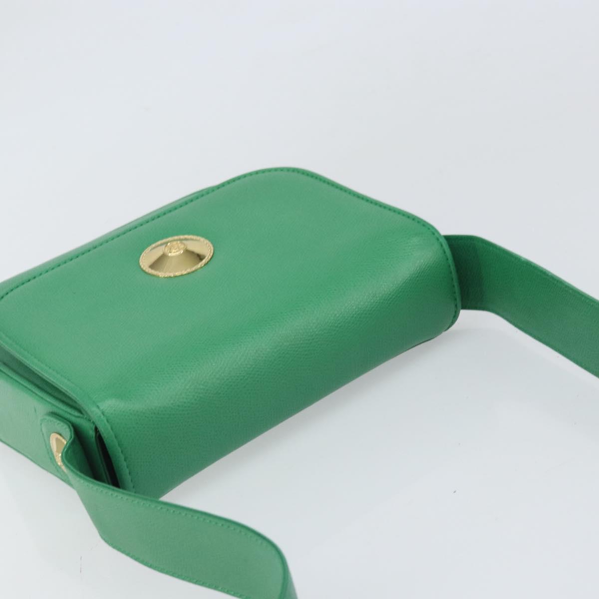 MCM Shoulder Bag Leather Green Gold Auth BA9971