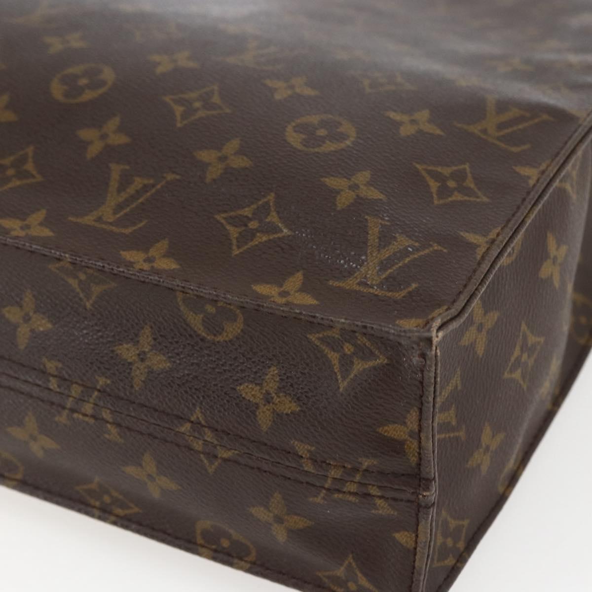 LOUIS VUITTON Monogram Sac Plat Hand Bag M51140 LV Auth BA9985