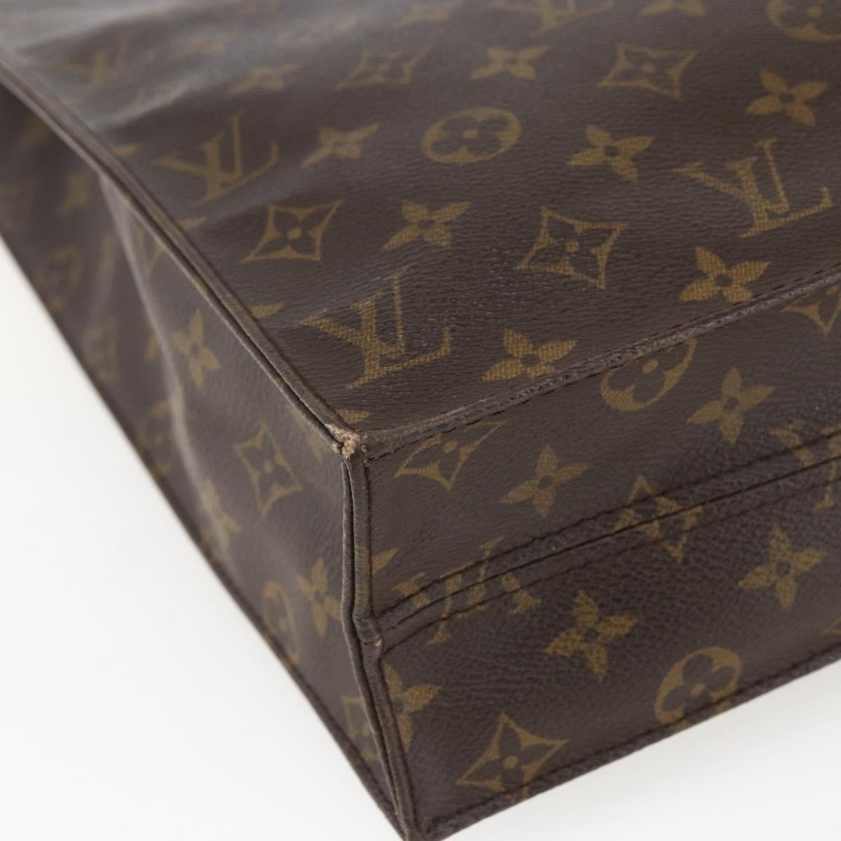 LOUIS VUITTON Monogram Sac Plat Hand Bag M51140 LV Auth BA9985
