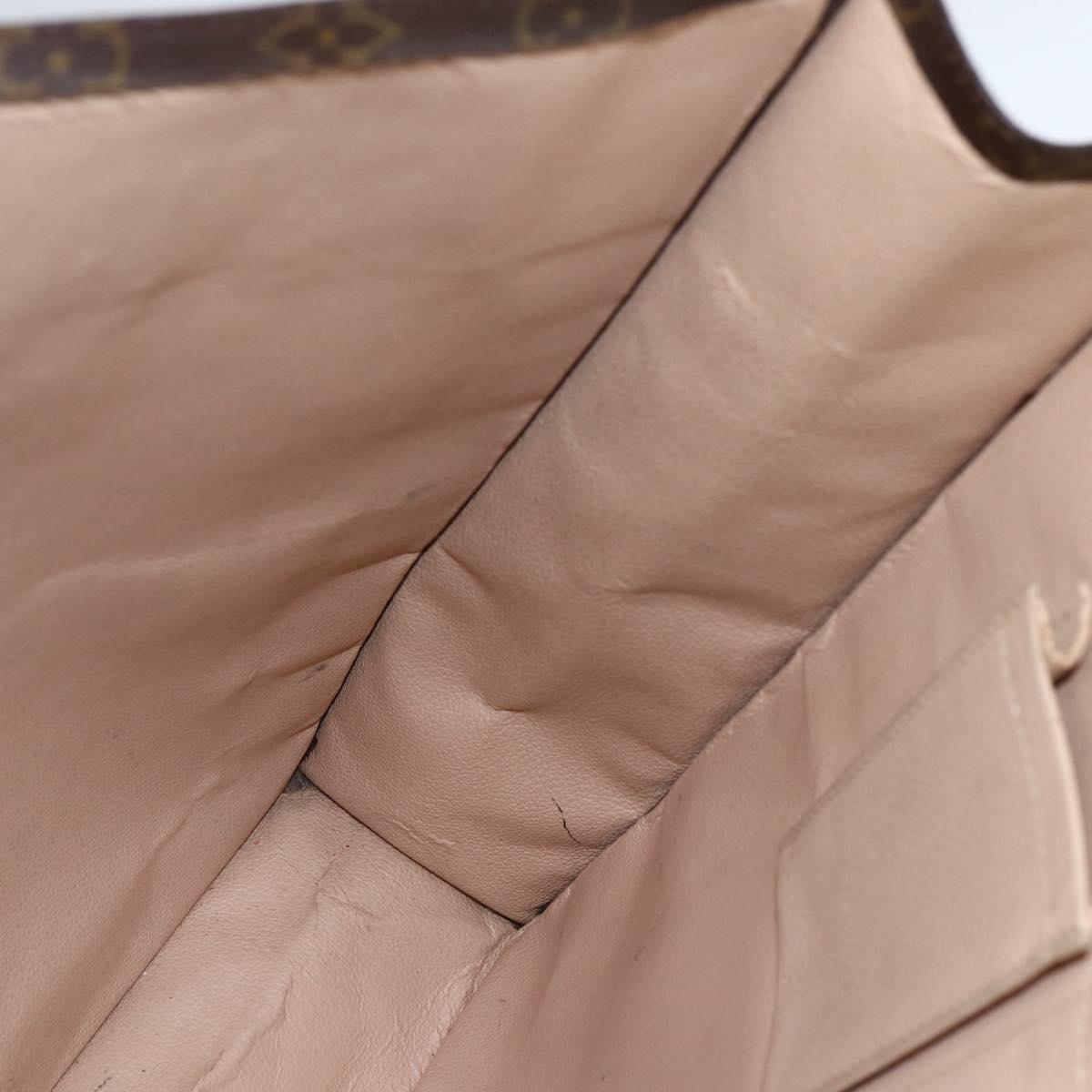 LOUIS VUITTON Monogram Sac Plat Hand Bag M51140 LV Auth BA9985