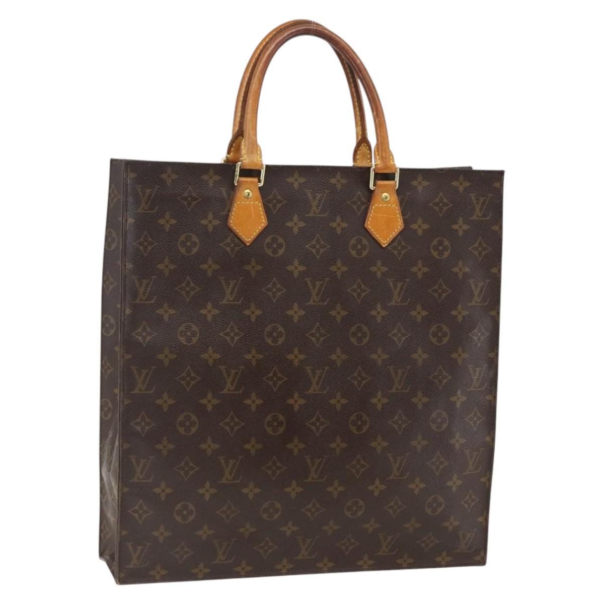 LOUIS VUITTON Monogram Sac Plat Hand Bag M51140 LV Auth BA9985